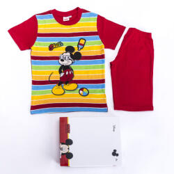 Mickey egér kisfiú pamut pizsama - rövid ujjú pizsama - nyári együttes - piros - 104 (evi_MIC8072_pir_104)