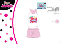  Disney Minnie egér nyári ujjatlan gyerek pizsama - pamut pizsama - világosrózsaszín - 128 (evi_MIN1518_128)