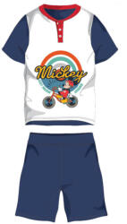 Mickey egér Nyári rövid ujjú gyerek pamut pizsama - Disney Mickey egér - Mickey felirattal - sötétkék - 116 (evi_MIC-2022-0504_ske_116)