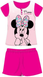 Minnie egér Nyári rövid ujjú gyerek pamut pizsama - Disney Minnie egér - Minnie felirattal - pink - 128 (evi_MIN-2022-0497_pin_128)
