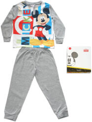 Mickey egér Hosszú vékony pamut gyerek pizsama - Mickey egér - Jersey - szürke - 122 (evi_MIC-2022-0017-19_szu_122)