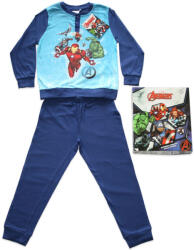  Hosszú vékony pamut gyerek pizsama - Bosszúállók - Vasember mintával - Jersey - sötétkék - 98 (evi_AVE-2022-0200-02_ske_98)