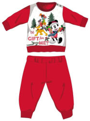  Disney Mickey egér téli vastag karácsonyi baba pizsama - pamut flanel pizsama - piros - 80 (evi_MIC-BFLAPYJ-0158_pir_80)