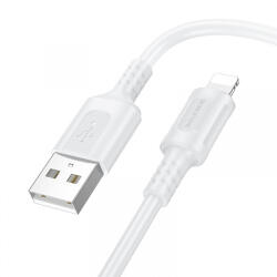 Apple Cablu Date si Incarcare USB-A - Lightning Borofone BX111 Feliz, 18W, 1m, Alb