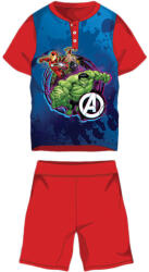  Nyári rövid ujjú gyerek pamut pizsama - Bosszúállók - piros - 134 (evi_AVE-2022-0203-04_pir_134)