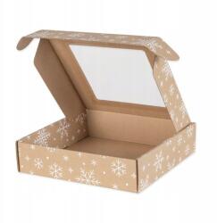  Karácsonyi ablakos doboz, fehér hópehely, 200x200x50mm, 10db