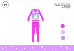 Exity Téli pamut interlock gyerek pizsama - Unikornis - rózsaszín - 134 (evi_UNI-2044-1038_roz_134)