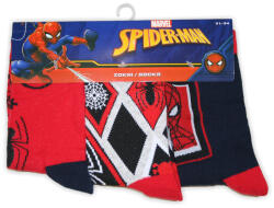  Gyerek pamut bokazokni - 3 pár - Pókember - piros-szürke-sötétkék - 31-34 (evi_SP4015_31-34)
