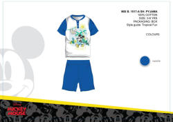  Disney Mickey egér nyári rövid ujjú gyerek pizsama - pamut pizsama - középkék - 110 (evi_MIC1517_110)