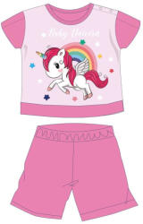  Unikornis nyári rövid ujjú baba pizsama - pamut jersey pizsama - rózsaszín - 98 (evi_UNI1434_roz_98)
