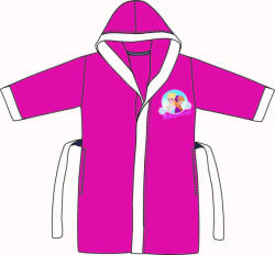 Jégvarázs Gyerek köntös - mikroszálas kapucnis - Jégvarázs - 122-128 - pink-fehér (evi_FR-FBR999B_122-128)
