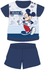  Nyári rövid ujjú pamut baba pizsama - Disney Mickey egér - csíkos - sötétkék - 92 (evi_MIC-2022-0121_ske_92)