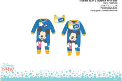  Disney Mickey egér baba rugdalózó előkével - középkék - 0-1 hónapos babának (evi_MIC1728_kke_0-1)
