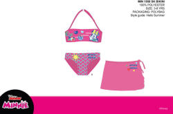  Disney Minnie egér fürdőruha szett kislányoknak - bikini+szoknya - sötétrózsaszín - 122 (evi_MIN1558_sro_122)