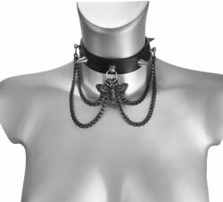 Leather & Steel Fashion Choker DEATH'S HEAD SPIKE - LSF9 50