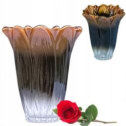  Virágvaza Barna Árnyalatokban, Virág Alakú Üveg, Walther Glass (000-065)