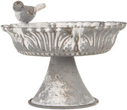 Clayre & Eef Bol decorativ metal gri alb vintage 13x12x10 cm (6Y5887) Tava