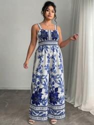 Shein LC71207 Shein Vállpántos Overál Virágmintás (43) 48