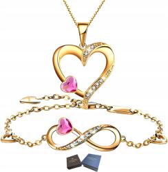 Mennica Świdnicka Arany karkötő és nyaklánc szett szívvel 925 ezüst születésnapra