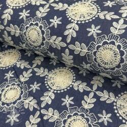  Pamutvászon JEANS EMBROIDERY Niva design B