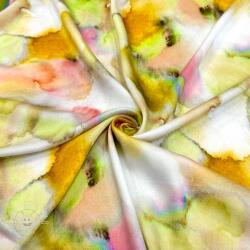  Viszkóz SATIN Ambre yellow digital print