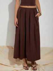 Shein KC16219 Shein Barna Maxi Szoknya Cipzáras Zsebek (42) S