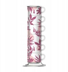 Bialetti 6 db-os eszpresszó csésze szett állványon rózsaszín Bialetti 90ml (SS2024001)