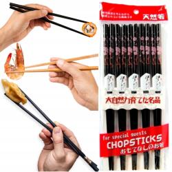  Ázsiai Fekete Fa Pálcika Virág Motívum Sushihoz 5 Pár 22, 5cm (672)