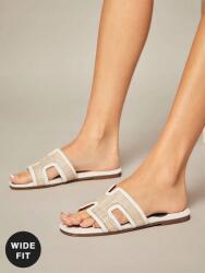 Shein KC34205 Shein Lapos Fehér Bebújós Alkalmi Flip-flop Papucs Wide Fit (42) 41 (sx25052328030817214)