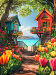 Art City Set goblen cu diamante, cu sasiu, Cartierul perfect, 30x40 cm (VA845)