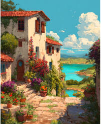 Art City Set goblen cu diamante, cu sasiu, Vila langa lac, 40x50 cm (DP441)