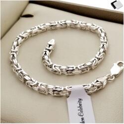 Golden Celebrity Ezüst Férfi Karkötő Királyi Szövéssel 22 CM Bizánci 925 Ingyenes Ajándékok (Kuty bizantyjski gruba grawer dla niego)