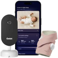 Owlet Умен чорап със сензор Owlet Dream Duo - С камера Dream Sight, Dusty Rose (PSR3NWDIN) - baby Бебефон