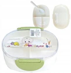  Uzsonnás Doboz Kanállal 2 Emelet 3 Rekeszes, Klipsszel Zárható (105-121)