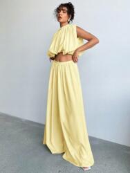 Shein CC14203 Shein Bő Ujjatlan Sárga Felső (43) S