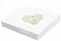 Wimex WIMEX s. r. o. Салфетки 2-слойни сватбени 33 x 33 см [50 бр. ]