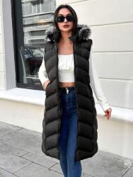 Shein KU421 Shein Pihe-puha Ujjatlan Kapucnis Mellény (43) 46