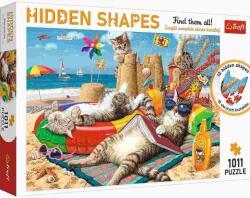Trefl - Puzzle Hidden Shapes Cats vacation - 1 000 piese