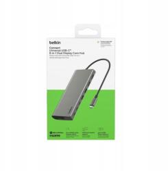 Belkin Usb-c Hub 8IN1, 10 Gbps, 2X Hdmi 4K Szürke (INC015btSGY-CZ)
