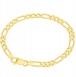 Larezo Figaro Arany Férfi Karkötő Vastag 4mm Hosszú Teljes Olasz 21cm Ezüst 925 (złota bransoletka srebrna gruba figaro pełna)