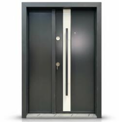 NOVO DOORS Usa metalica dubla de exterior cu izolatie si vizor Novo Doors NDA1D, Din compozit, 2 yale, Kit complet, Pentru case, Gri antracit cu gri deschis (NDA1D) - shopxl