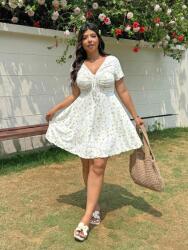 Shein EC23201 Shein Ruha Virágos Térd Felett Érült Ruha (43) 48