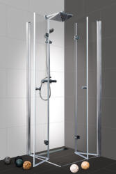 Sanotechnik DUET I szögletes sarok zuhanykabin két csuklóajtóval, 100x90 cm (M12100FL+M1291FR)