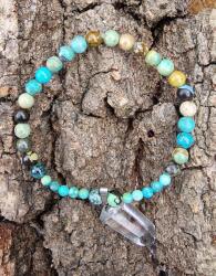 Természetesen Jó Türkiz-hegyikristály ásvány karkötő