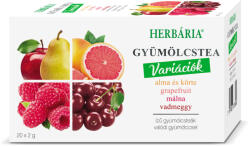 Herbária gyümölcstea mix 1 alma-körte, grapefruit, málna, vadmeggy variáció 20x2 g 40 g - vitalora