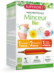 Superdiet minceur természetes 3 fázisú 30 napos fogyást segítő zsírégető program ampulla 30x15ml 450 ml