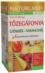 Naturland gyümölcstea tőzegáfonya-gyömbér narancshéj 20x2g 40 g - vitalora