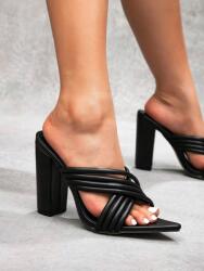 Shein T14304 Fekete Magassarkú Papucs (42) 39-ES (SX2411167777972268)