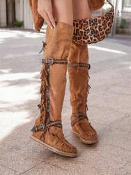 Shein A34116 Shein Bézs Csizma Rojtokkal Rejtett Csizma (43) 38 (SX25022593866698537)