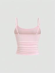 Shein KC72317 Shein Rózsaszín Crop Top Vállpántokkal (42) Xs